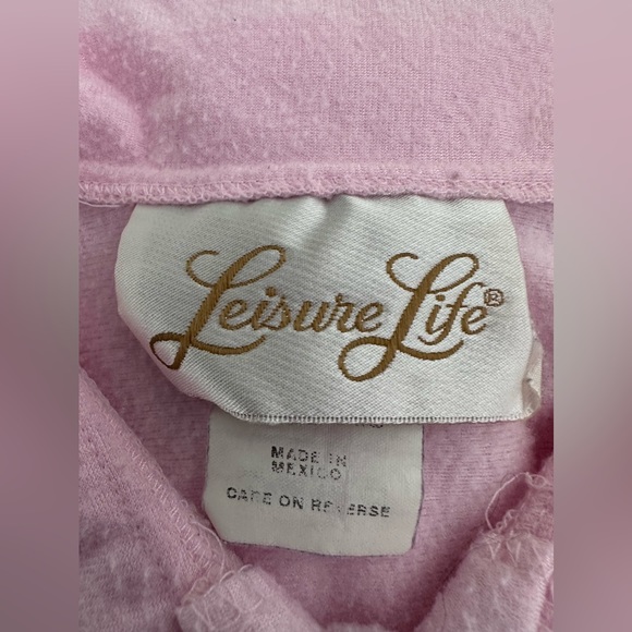 Leisure Life vintage pink lounge set 100% polyester Sz L - Picture 9 of 10